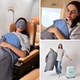 Плед-подушка IDEIA для путешествий 35x35 см и 120x180 см микрофибра и маска для сна в подарок графит и джинс (4820227287772_1) - изображение 9