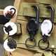 Ретрактор с тросом на карабине для ключей выдвижной брелок черный - изображение 6