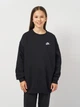 Подростковый теплый свитшот Nike G Nsw Club Flc Ovrszd Crew Lbr FD2923-010 147-158 см Black/White (0196607235232) - изображение 1