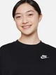 Подростковый теплый свитшот Nike G Nsw Club Flc Ovrszd Crew Lbr FD2923-010 147-158 см Black/White (0196607235232) - изображение 7