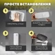 Мильниця настінна у ванну зі зйомним піддоном, кріплення на клейкій основі, зі зливом для води (чорна з білим) - зображення 5