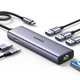 Концентратор Type-C 6 in 1 UGREEN CM512 HUB 3xUSB, HDMI 4k 30hz, RJ45 Gigabit Ethernet 1000Mbps PD3.0 100W для ноутбука MacBook Windows Grey (15598) - зображення 1