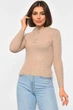 Гольф женский однотонный с замком бежевого цвета Fashion размер 42-44 (188264) - изображение 1