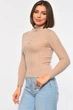 Гольф женский однотонный с замком бежевого цвета Fashion размер 42-44 (188264) - изображение 2
