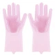 Перчатки хозяйственные силиконовые Magic Silicone Gloves для уборки чистки мытья посуды для дома. Цвет: розовый - изображение 2