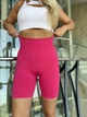 Спортивные женские удлиненные шорты Hot с двойным пуш-ап эффектом и утяжкой для фитнеса, йоги, танцев L Розовый (MS03000HL) - изображение 12