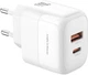 Сетевое зарядное устройство для XO L138 - 30W PD USB-C & 18W QC USB-A White (L138_White) - изображение 1