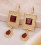 Серьги бижутерия Красные камни Модный винтаж jeweston Золотые - изображение 1