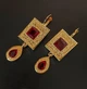 Серьги бижутерия Красные камни Модный винтаж jeweston Золотые - изображение 10