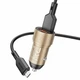 Автомобільний зарядний пристрій BOROFONE BZ19 Wisdom dual port car charger set(Micro) Gold - зображення 2