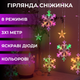 Гірлянда-штора Зірки та сніжинки розмір 3*1 м 12 фігур, мультиколор(1733061ML)(WB) - изображение 1