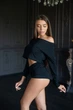 Жіноча піжама Sweetjama (шорти + топ) чорна S - зображення 3