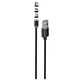Дата кабель USB 3в1 (Lightning+MicroUSB+Type-C) Magnet only charge ColorWay (CW-CBUU020-BK) - изображение 2