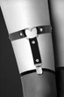 Гартер на ногу Bijoux Pour Toi - WITH HEART Black, сексуальная подвязка с сердечком, экокожа - изображение 1
