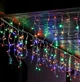 Гирлянда бахрома дождик, 2x0,5м, 80 LED, 220В, прозрачный провод, 8 режимов, Мультиколор - изображение 5