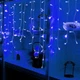 Гирлянда бахрома дождик, 2x0,5м, 80 LED, 220В, прозрачный провод, 8 режимов, Синий - изображение 2