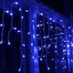 Гирлянда бахрома дождик, 2x0,5м, 80 LED, 220В, прозрачный провод, 8 режимов, Синий - изображение 4