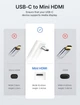 Кабель JSAUX Type-C to mini HDMI Right Angle 4K@30Hz/2K@60Hz/1080P (Short Side Toward Screen) 0.9м белый - изображение 5