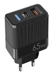 Сетевое зарядное устройство 65W LEXEGO UN-20 USB Type C GaN power быстрая зарядка для айфон iPhone iPad Samsung Huawei Xiaomi Блок питания для телефона айфона самсунга планшета легкий Адаптер зарядки для путешествий PD QC 3.0 Travel Adapter Black UN-20B - изображение 3