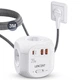 Мережевий фільтр трійник LENCENT SL-805E-F-PD 3m 2500W 10A 7в1 2 USB + TYPE-C подовжувач швидка зарядка - зображення 1