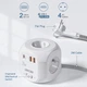 Сетевой фильтр тройник LENCENT SL-805E-F-PD 2500W 2m 10A 7в1 2 USB + TYPE-C удлинитель быстрая зарядка - изображение 2