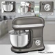 Планетарный миксер Profi Cook PC-KM 1197 с цепью безопасности и чашей на 5 л + 8 скоростей + 3 сменные насадки 1200 Вт Темно-серый - изображение 3