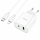 Зарядний пристрій HOCO C80A Plus Rapido PD20W+QC3.0 Charger Set Type-C to Lightning cable White (6931474779892) - зображення 1