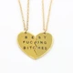 Парные кулоны для двоих подруг Best Fucking Bitches как оригинальный подарки для подружек 28010 - изображение 2