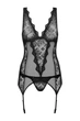 Комплект: корсет з кріпленням для панчох та трусики стрінг Obsessive 42/44(S/M) Чорний (101224) - зображення 3