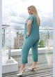 Женский костюм капри 6025191 Мятный 50-52 - изображение 4