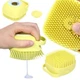 Cиликоновая массажная щетка мочалка YELLOW Silicone Massage Bath | Мочалка для купания | Щетка для животных - изображение 1