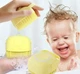 Cиликоновая массажная щетка мочалка YELLOW Silicone Massage Bath | Мочалка для купания | Щетка для животных - изображение 4