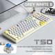 Белая проводная механическая игровая клавиатура TWolf T50 Blue Switch - изображение 6