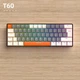 Сіро-біла провідна механічна ігрова клавіатура TWolf T60 Blue Switch. - зображення 2