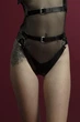 Гартеры Feral Feelings - Belt Briefs, трусики, натуральная кожа, цвет черный S/L ( SO3445 ) - изображение 1