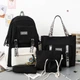 Рюкзак 5 в 1 шкільний для дівчинки OFF-White (набір: рюкзак, шоппер, пенал, сумочка, гаманець), Чорно-білий - зображення 1