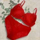 Жіночий мереживний комплект білизни з пуш-апом 2329k Weiyesi 95D-XXL Червоний - зображення 1