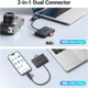 Картридер 4 in 1 UGREEN CM812 OTG USB-C/USB-A Card Reader SD, TF 170 Mb/s HUB USB 5 Gbps 15см Black (45167) - изображение 7