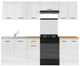 Кухонний гарнітур см зі стільницею Junona Line 240 Black Red White 240 (JUNONA_MODUL_WER_2/240_ZBL) 168707 - зображення 1