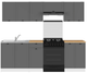 Кухонні гарнітури зі стільницею Junona Line 240 Black Red White 240 (JUNONA_MODUL_WER_2/240_ZBL) 169952 - зображення 1