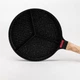 Сковорода гриль Ø 25 см, три секції, кругла з антипригарним покриттям, чорна, посуд для смаження, термостійка поверхня - зображення 5