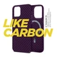 Карбоновий чохол для Apple iPhone 14, LikeCarbon MagCase, Фіолетовий, тонкий захисний чохол-панель з магнітом MagSafe, протиударний, ультратонкий, сумісний з магнітними тримачами і бездротовою зарядкою, ArmorStandart (ARM69202) - зображення 2