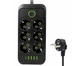 Подовжувач мережевий UA Power F06U, 4USB, Type-C, 6 розеток, 2 м Black - зображення 1