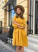 Платье женское летнее мини, выше колена, длинный рукав, с принтом колоски р. 42-46 жовтий - изображение 9
