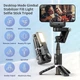 Стабілізатор для телефону з автоматичним відстеженням Gimbal CR Q18 з LED лампою та Bluetooth кнопкою Селфі палка Чорний - зображення 4