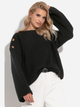 Sweter damski luźny Fobya F1265 34/36 Czarny (5903707126873) - obraz 1