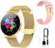 Smartwatch Manta Alexa Lux Gold + Pink Strap (SWU501LGD) - obraz 5