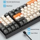 Ультракомпактна MAMBASNAKE K3 Pro Mini дротова 98-клавішна механічна клавіатура з RGB, спіральний кабель USB Type-C, та ергономічна ігрова миша 6400 DPI. Блакитні світчі. Колір - Чорний. Розкладка ( ENG - UA ) - зображення 3