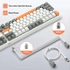 Ультракомпактна MAMBASNAKE K3 Pro Mini дротова 98-клавішна механічна клавіатура з RGB, спіральний кабель USB Type-C, металевий авіаційний пружинний роз’єм TPU. Червоні світчі. Колір - Білий. Розкладка ( ENG - UA) - зображення 2