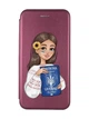 Чехол книжка с рисунком для Samsung Galaxy A12 Бордовый :: Девушка с паспортом (принт 12) - изображение 1